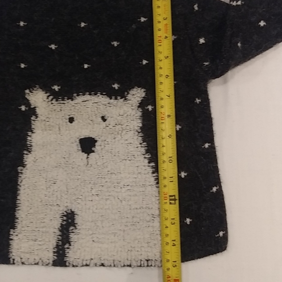 Zara Gray and White Polar Bear Sweater Size 12-18M - Picture 4 of 11
